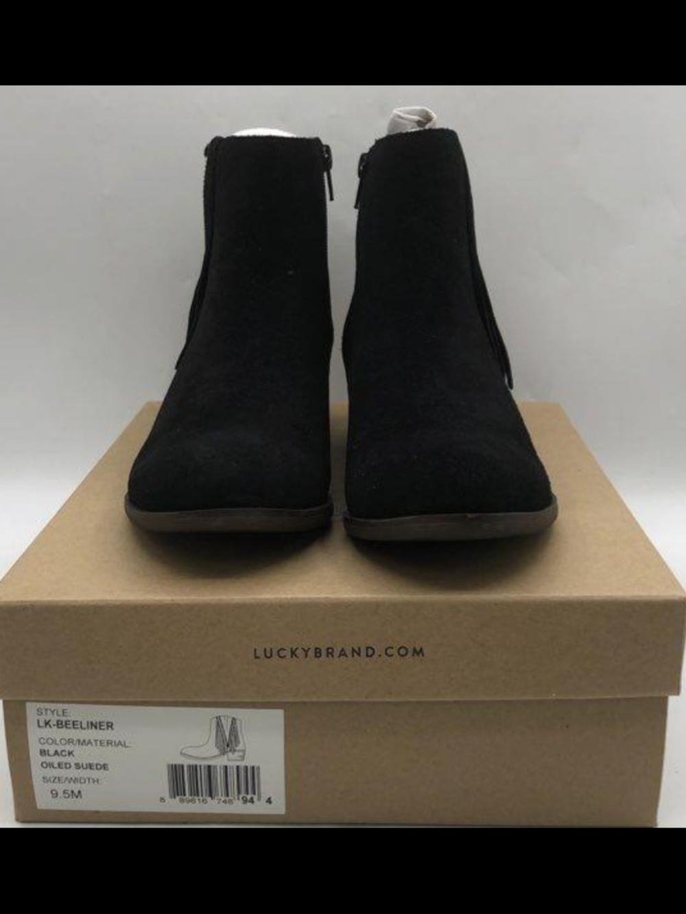 Lucky Brand Beeliner Suede Ankle Booties Size 9.5M New/Box - Picture 2 of 7